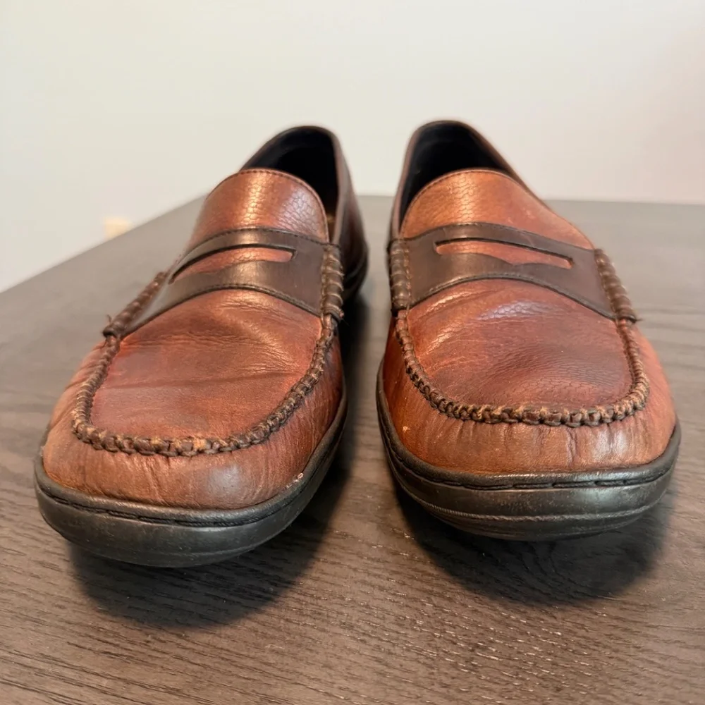 Cole Haan Country Mens Shoes Brown Dress Leather‎ Moc Toe Loafers Sz 11 1/2